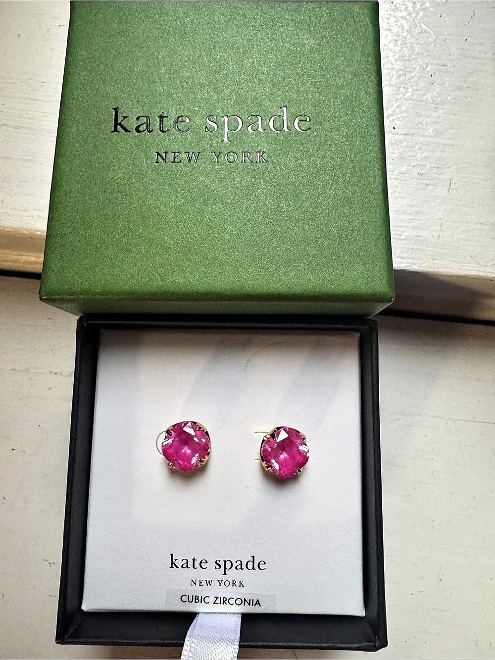 Kate Spade Hot Pink Sparkle Studs -  NWT
